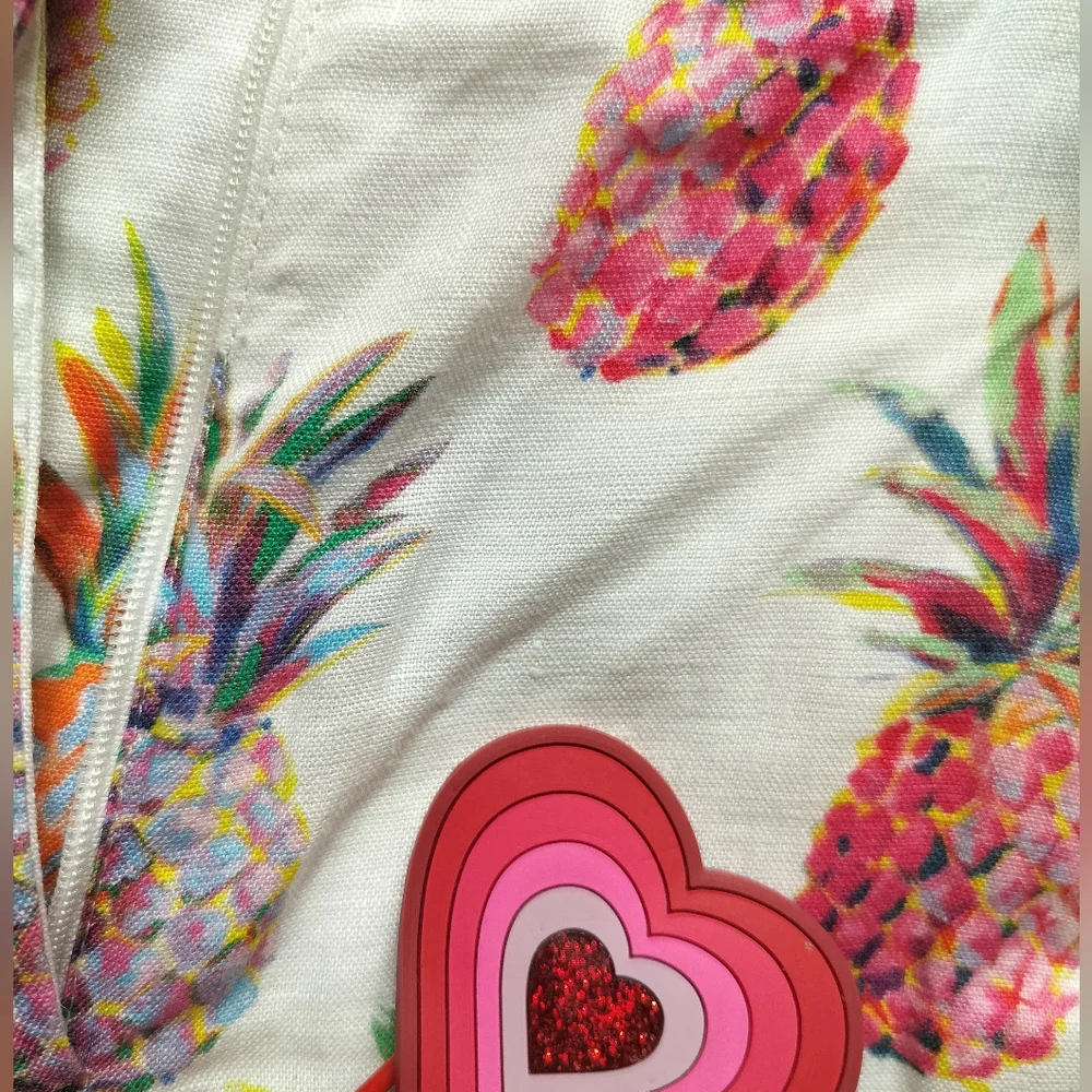 J. Crew‎ women's Pineapple Print Paper Bag Belted Linen Casual Short Size 2